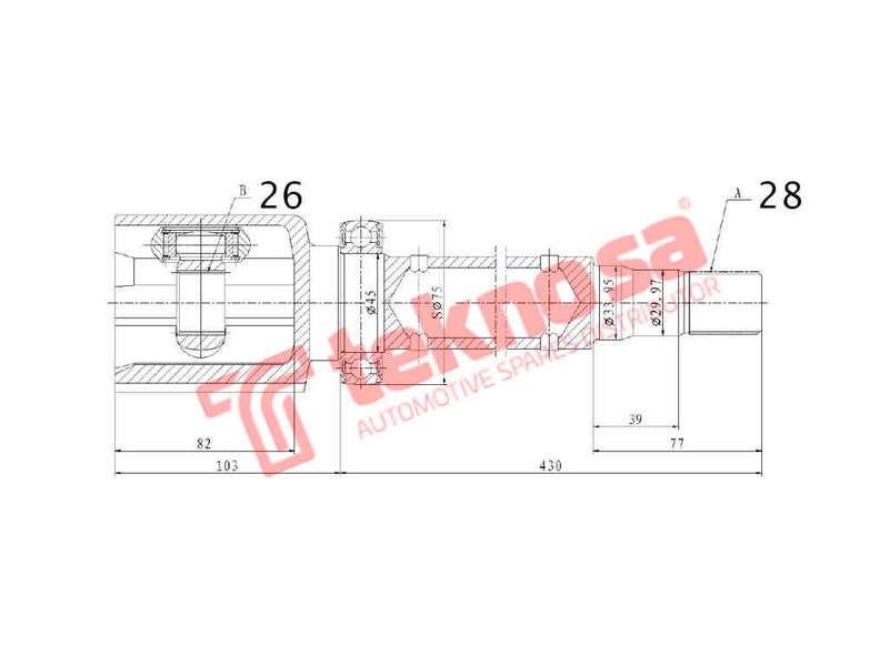 INNER CV JOINT - VO4019 (TEKNOSA)