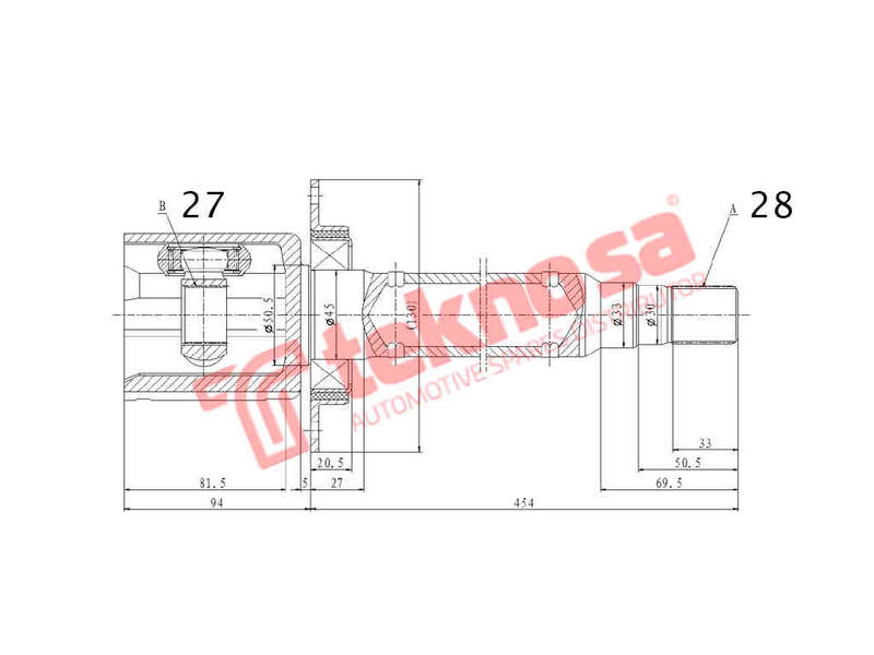 INNER CV JOINT - VO4022 (TEKNOSA)