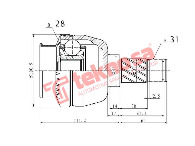 INNER CV JOINT - VO4024 (TEKNOSA)