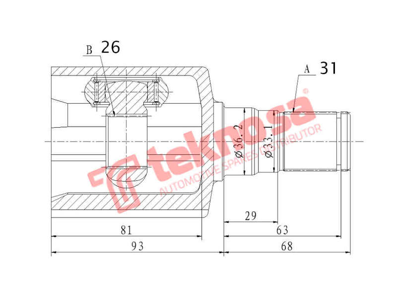 INNER CV JOINT - VO4028 (TEKNOSA)