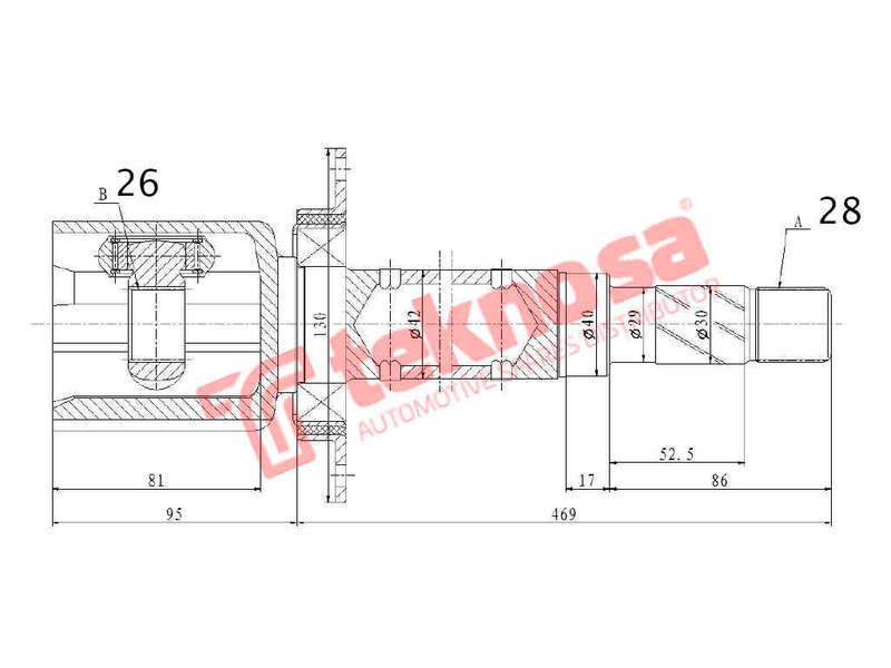 INNER CV JOINT - VO4029 (TEKNOSA)