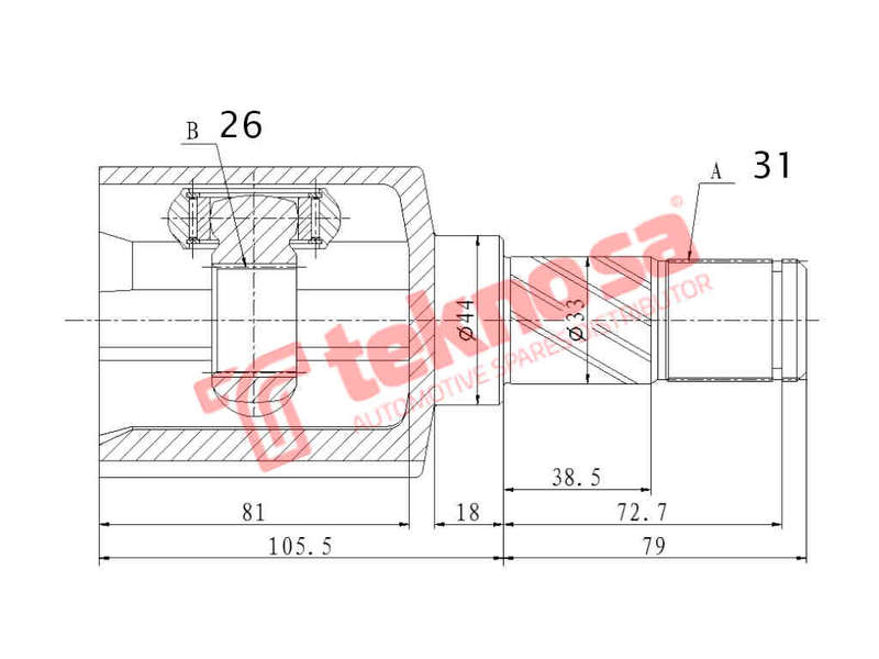 INNER CV JOINT - VO4030 (TEKNOSA)