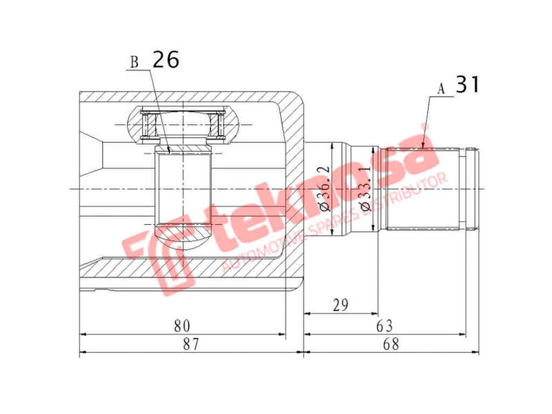 INNER CV JOINT - VO4032 (TEKNOSA)