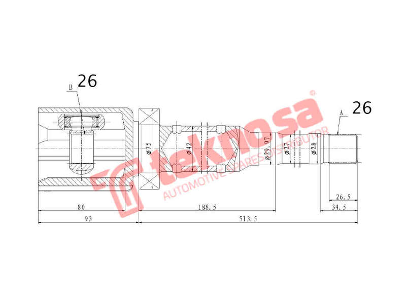 INNER CV JOINT - VO4036 (TEKNOSA)