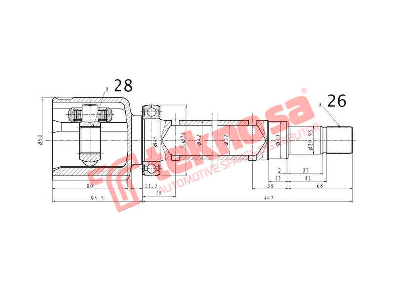 INNER CV JOINT - VO4038 (TEKNOSA)