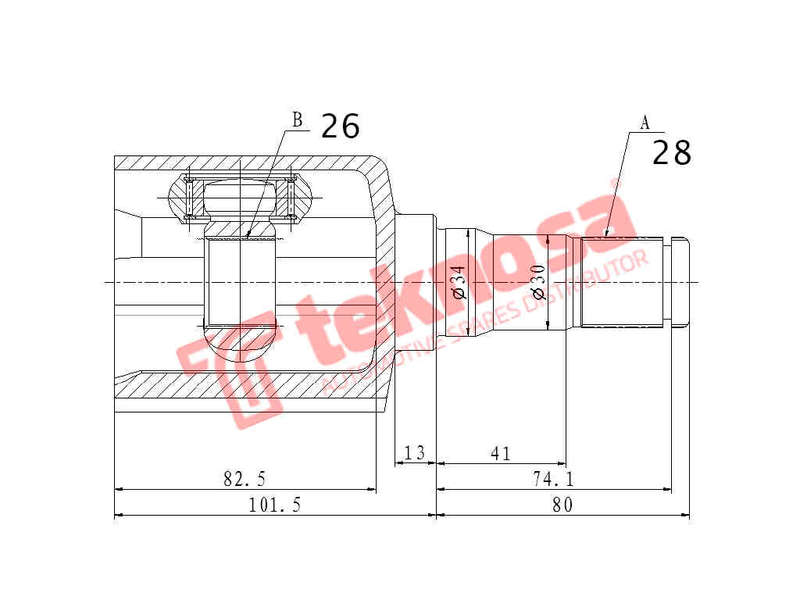 INNER CV JOINT - VO4039 (TEKNOSA)