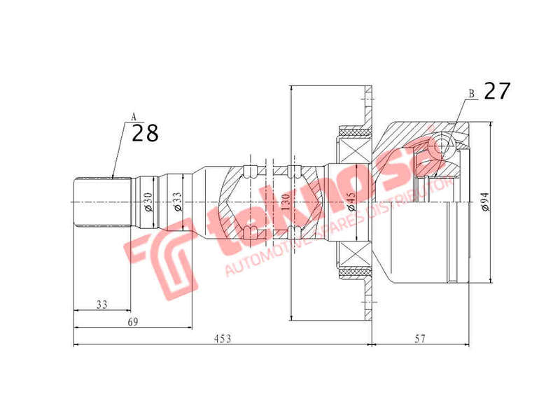 INNER CV JOINT - VO4040 (TEKNOSA)