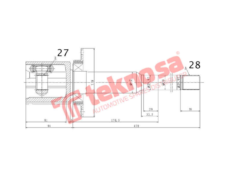 INNER CV JOINT - VO4041 (TEKNOSA)