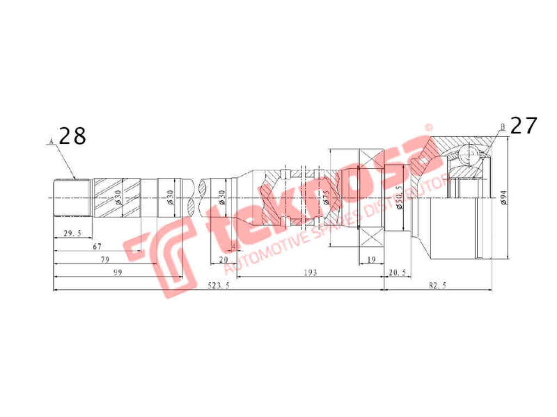 INNER CV JOINT - VO4042 (TEKNOSA)