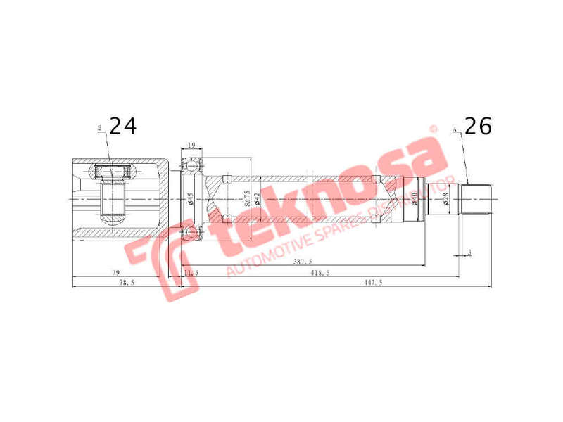INNER CV JOINT - VO4045 (TEKNOSA)