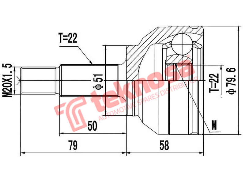 OUTER CV JOINT - VW3009 (TEKNOSA)