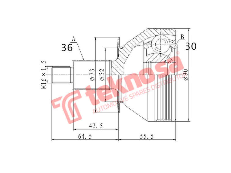 OUTER CV JOINT - VW3019 (TEKNOSA)
