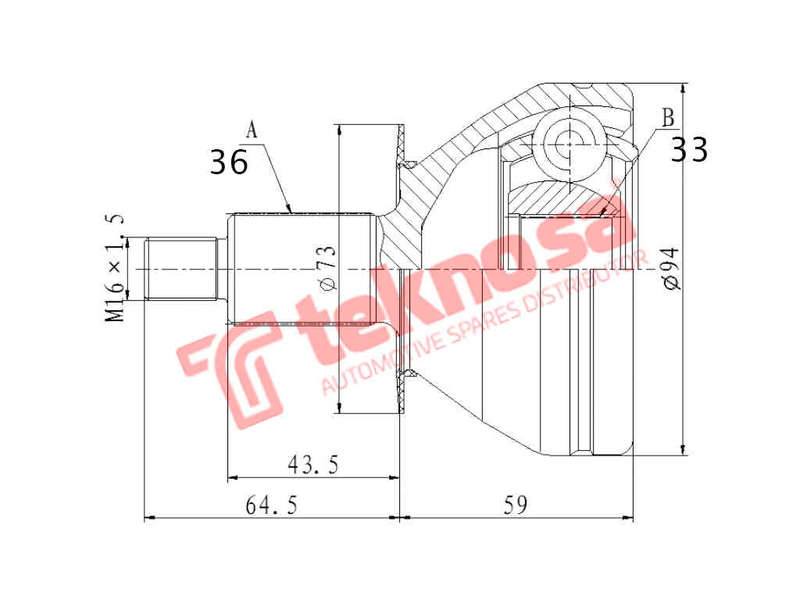 OUTER CV JOINT - VW3020 (TEKNOSA)