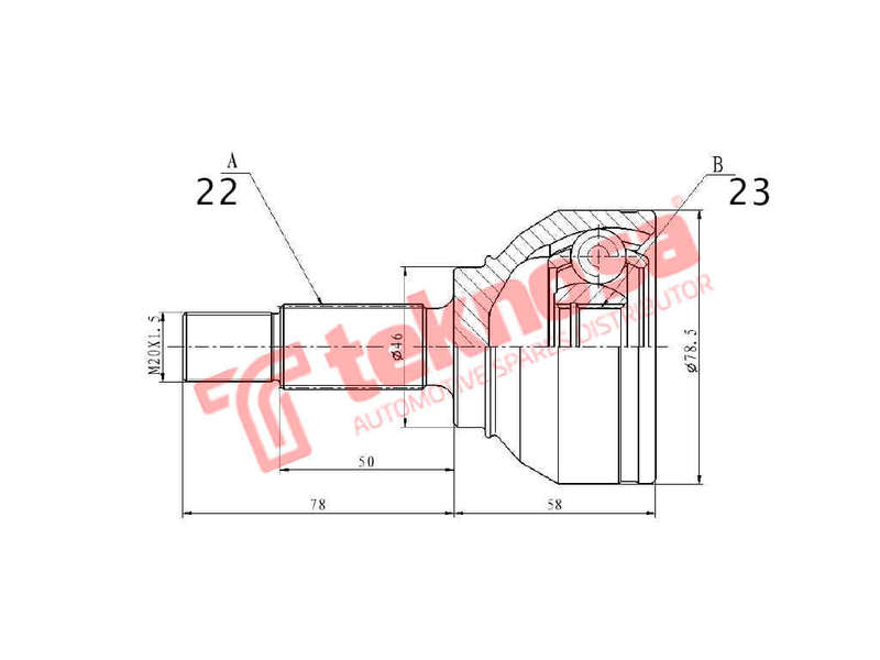 OUTER CV JOINT - VW3023 (TEKNOSA)