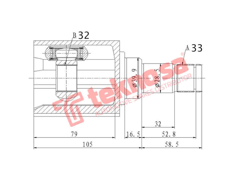 INNER CV JOINT - VW4030 (TEKNOSA)