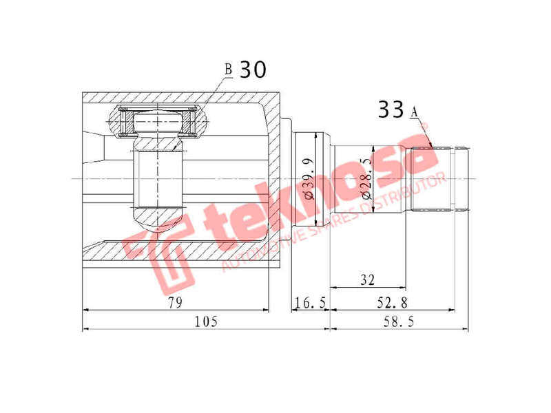 INNER CV JOINT - VW4046 (TEKNOSA)