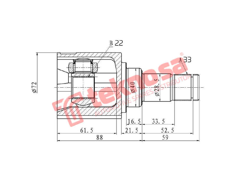 INNER CV JOINT - VW4049 (TEKNOSA)