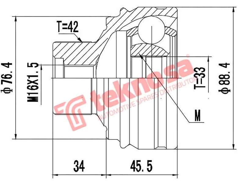 OUTER CV JOINT - AD3003 (TEKNOSA)