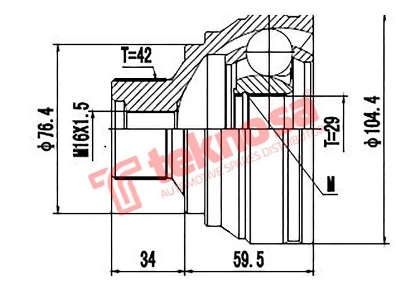 OUTER CV JOINT - AD3005 (TEKNOSA)