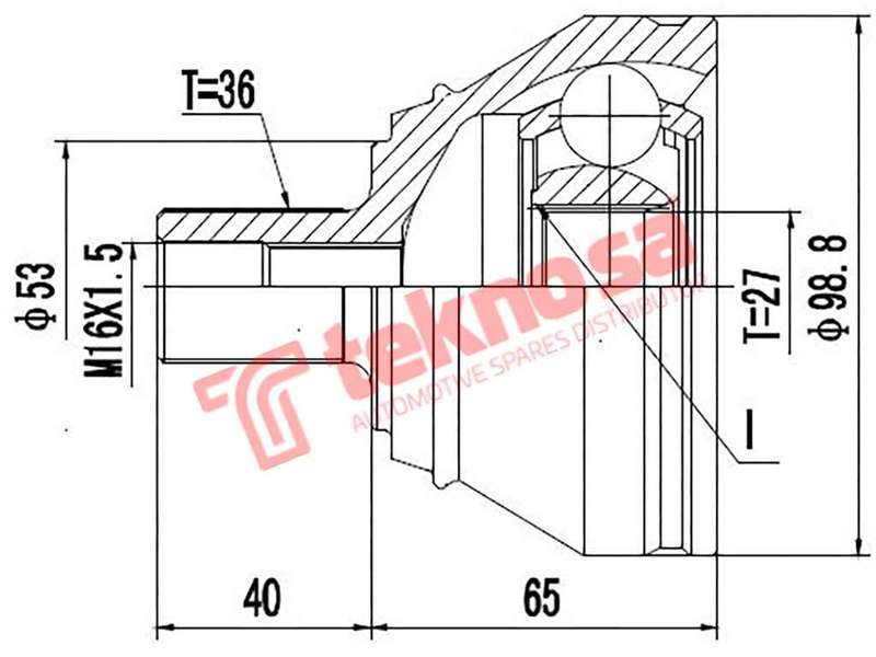 OUTER CV JOINT - AD3007 (TEKNOSA)