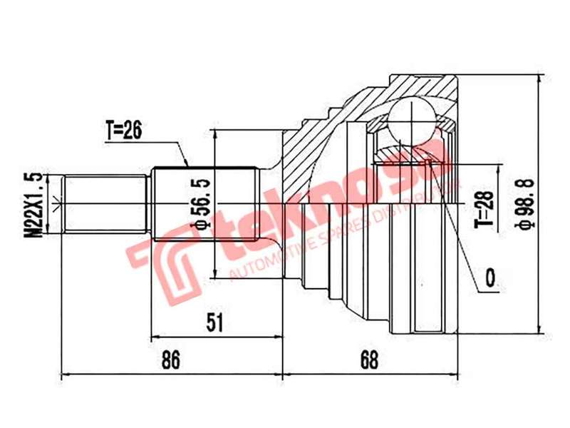 OUTER CV JOINT - AD5916 (TEKNOSA)