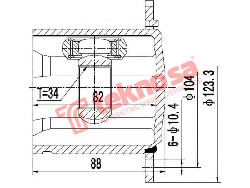 TEKNOSA FRONT LEFT - RIGHT INNER CV JOINT For AUDI A4 [4] 3.0 TFSI S4 (CAKA CCBA)(24V 245KW) 11-20