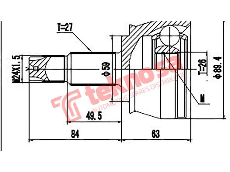 OUTER CV JOINT - AF3002 (TEKNOSA)