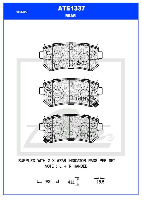 BRAKE PAD SET - ATE1337 (ATE)