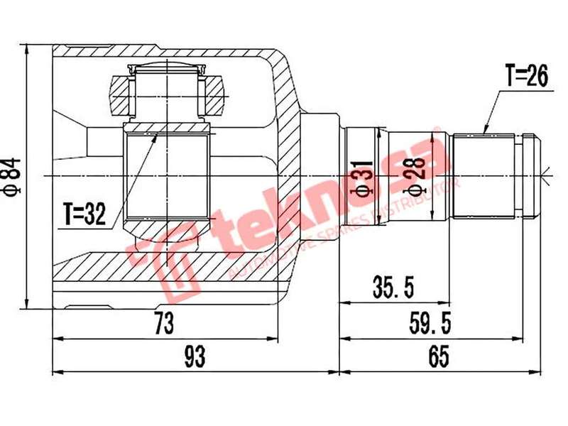 TEKNOSA FRONT LEFT - RIGHT INNER CV JOINT For MINI COOPER (B38A15)(12V 100KW) 14-15