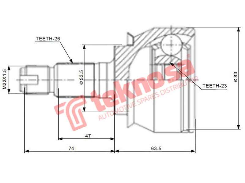 OUTER CV JOINT - AU5710 (TEKNOSA)