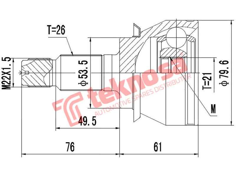 OUTER CV JOINT - AU5711 (TEKNOSA)