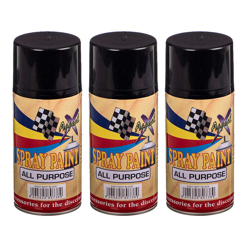 Spray Paint Matt Black (250ml x 3)