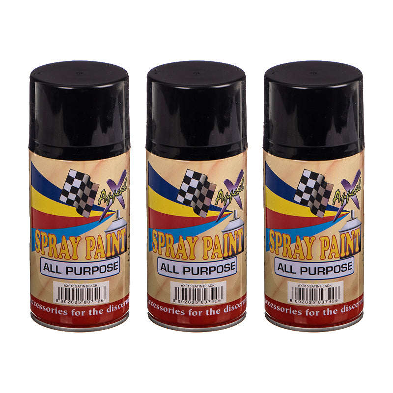 Spray Paint Satin Black (250ml x 3)
