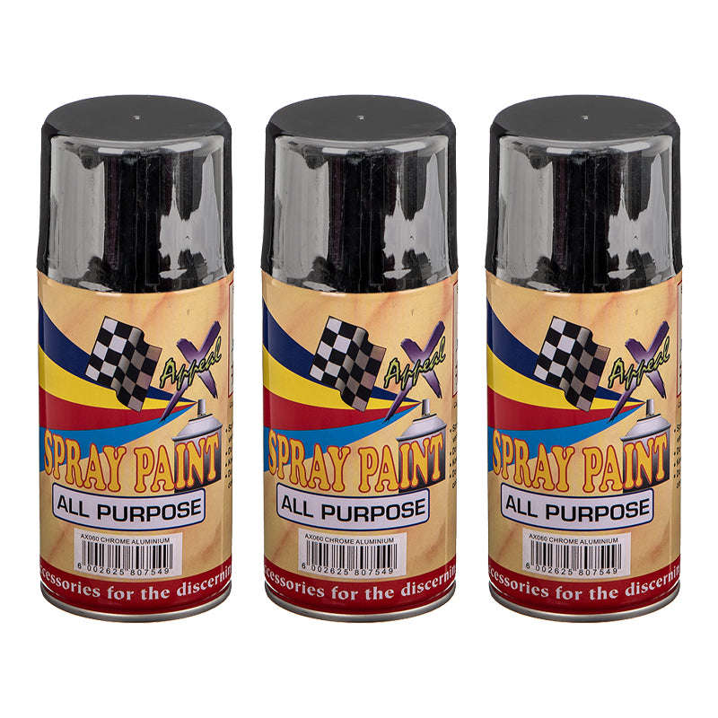 Spray Paint Metalic Chrome Alum (250ml x 3)