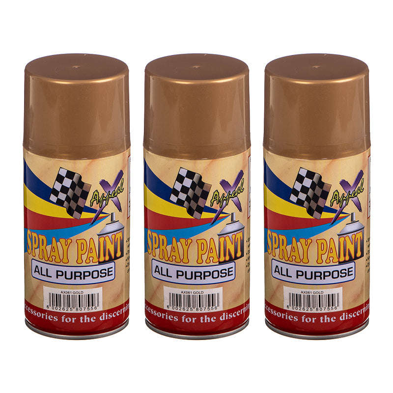 Spray Paint Metallic Gold (250ml x 3)