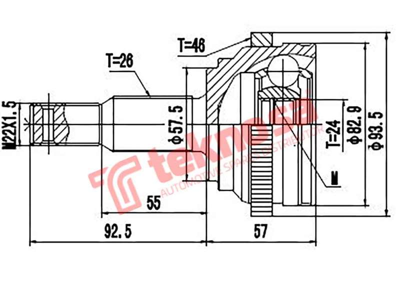 OUTER CV JOINT - CH3002A (TEKNOSA)