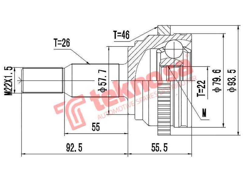 OUTER CV JOINT - CH5714A (TEKNOSA)