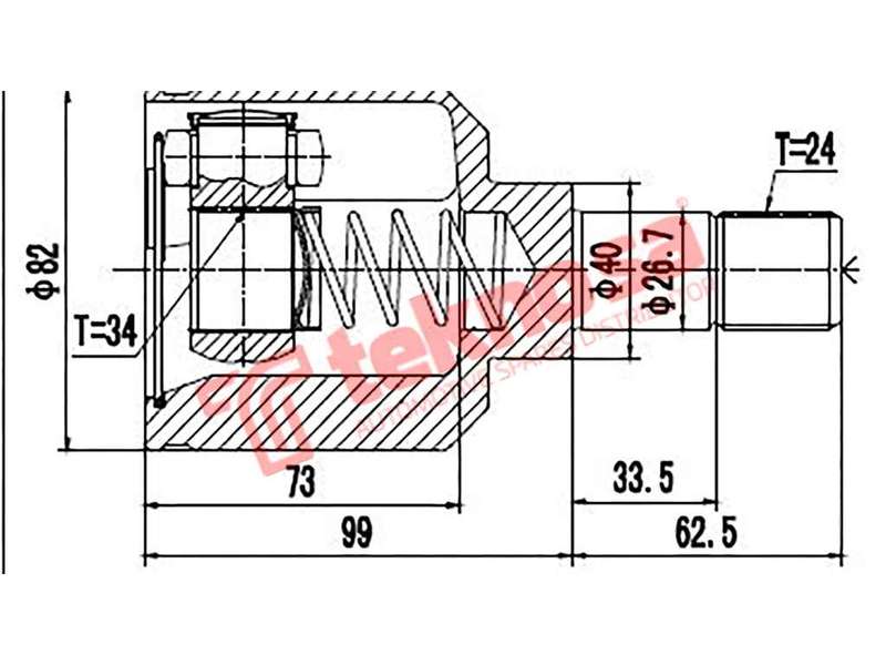 TEKNOSA FRONT LEFT - RIGHT INNER CV JOINT For CITROEN CS4 DS4 [2] 1.6 HDI (9HR [DV6C])(16V 82KW) ...