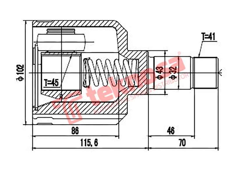INNER CV JOINT - CT4002 (TEKNOSA)