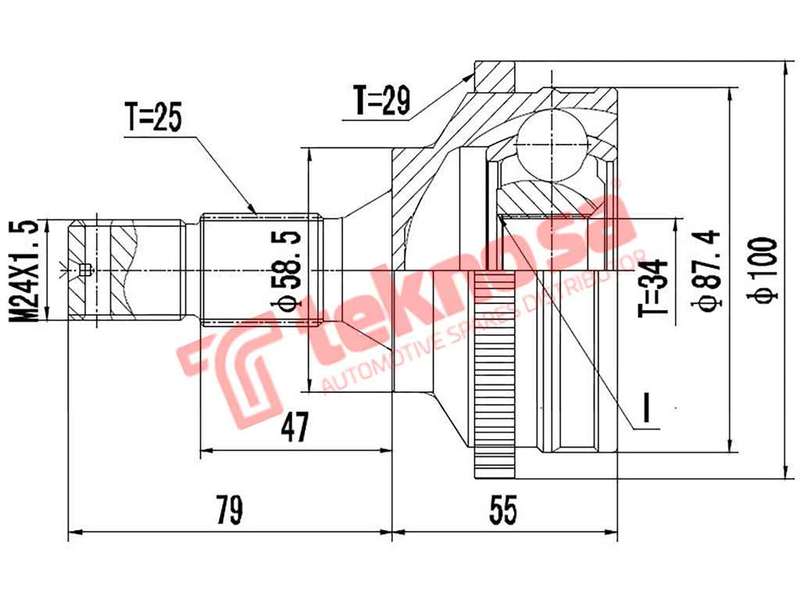 TEKNOSA FRONT LEFT - RIGHT OUTER CV JOINT For CITROEN XSARA 1.8 (LFY [XU7JP4])(16V 85KW) 01-04