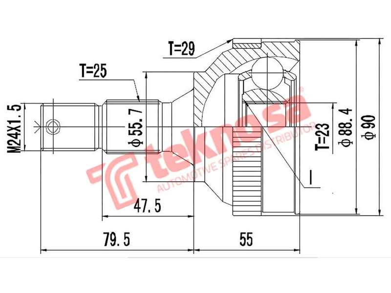 OUTER CV JOINT - CT5914F2A (TEKNOSA)