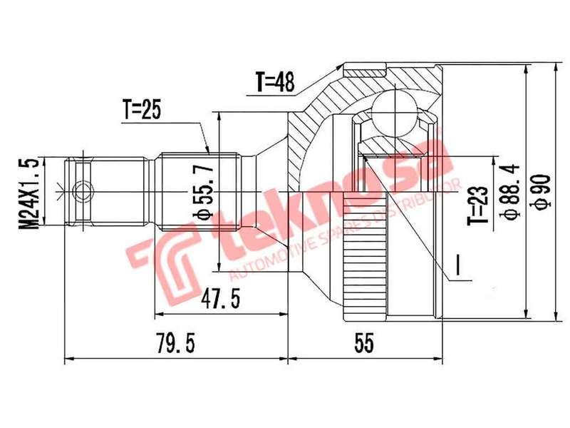 OUTER CV JOINT - CT5914F3A (TEKNOSA)
