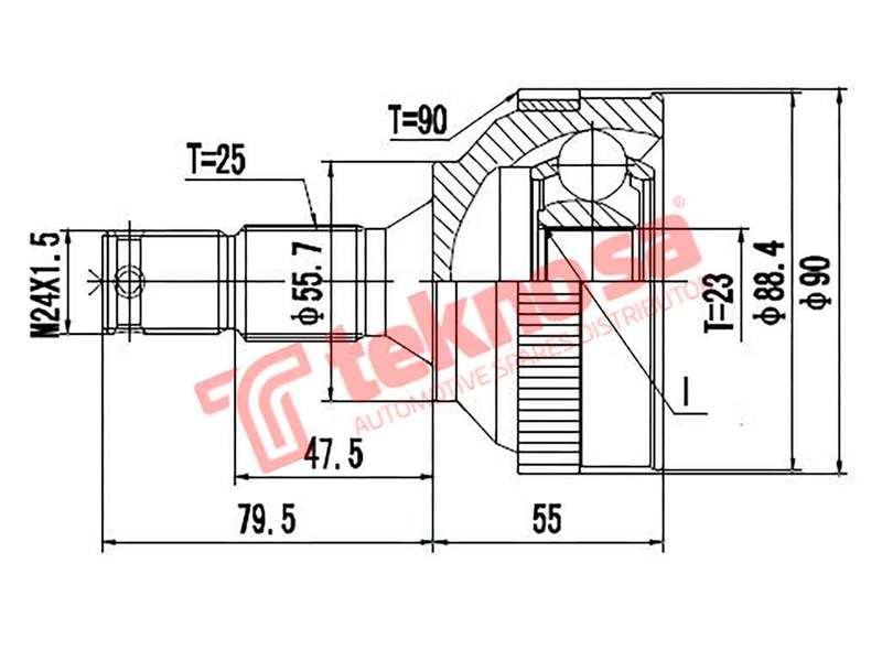 OUTER CV JOINT - CT5914F4A (TEKNOSA)