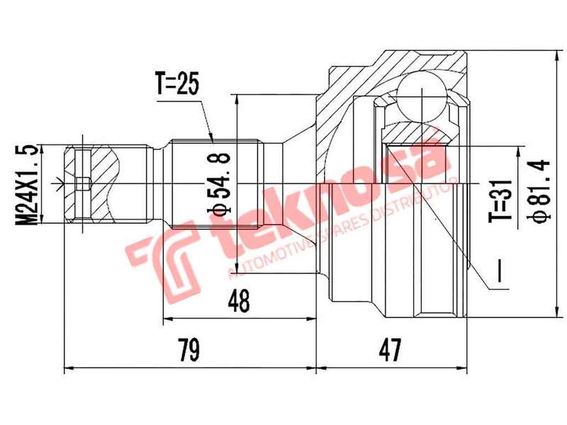 OUTER CV JOINT - CT5918F2 (TEKNOSA)