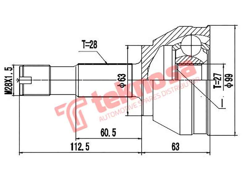 OUTER CV JOINT - CT5923 (TEKNOSA)