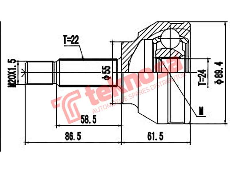 OUTER CV JOINT - CY3001 (TEKNOSA)