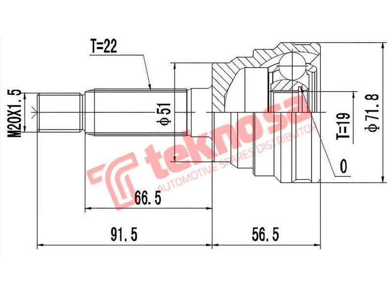 OUTER CV JOINT - CY7024 (TEKNOSA)