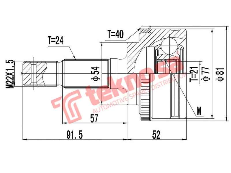 OUTER CV JOINT - DA3001A (TEKNOSA)