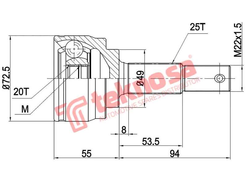 OUTER CV JOINT - DG3001 (TEKNOSA)