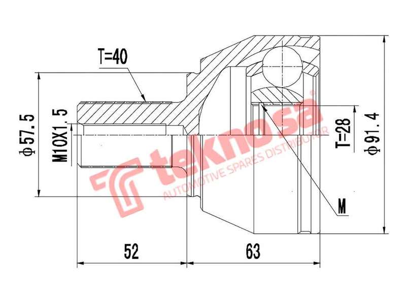 TEKNOSA FRONT LEFT - RIGHT OUTER CV JOINT For VOLVO S60 [2] 2.0 D3 (D5204T2)(20V 120KW) 11-15